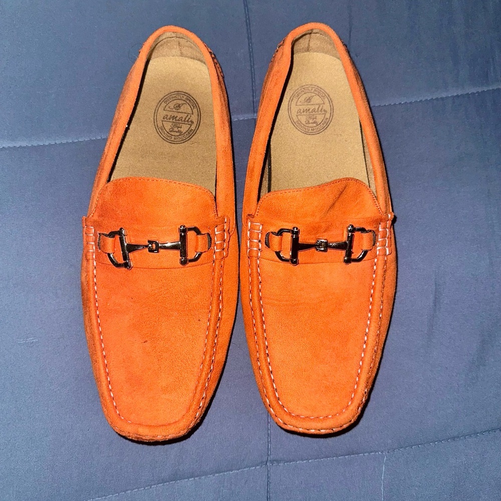 Orange Suede Loafers